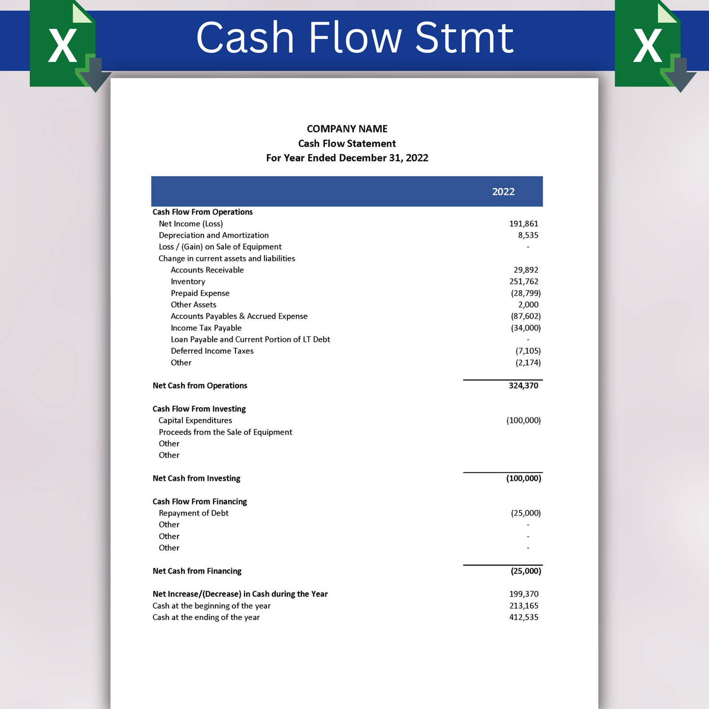 Financial Statement Template (Excel)