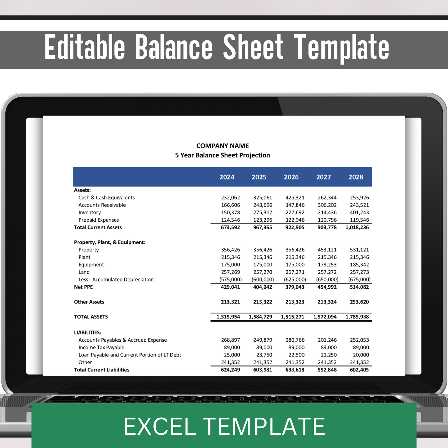 Balance Sheet Projection (Excel)