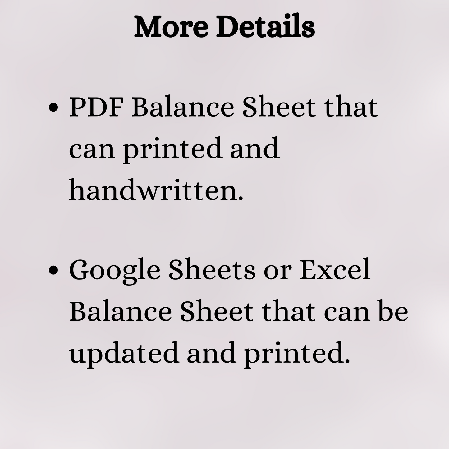 Editable Balance Sheet Template – Google Sheets, Excel & PDF Formats