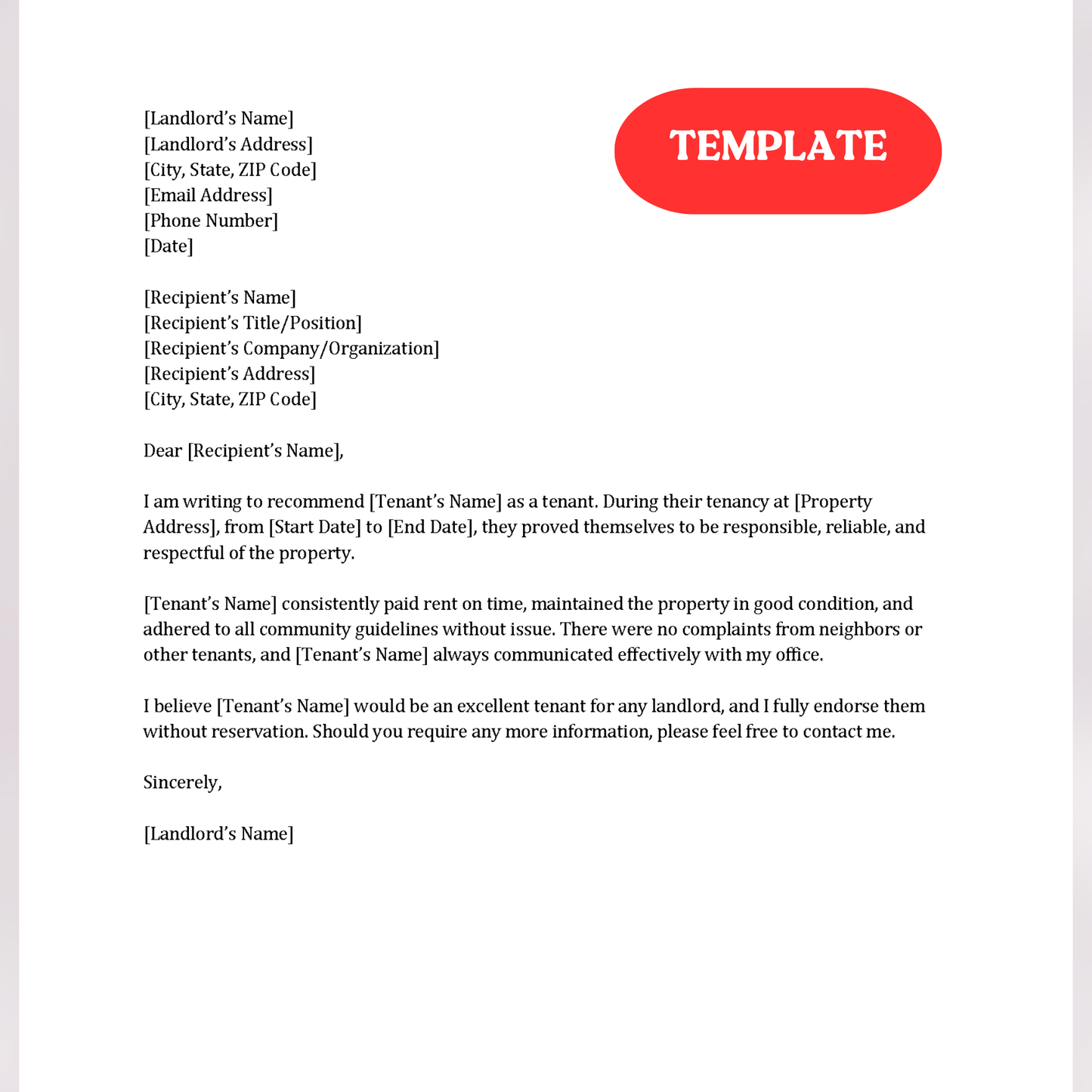 Retirement Letter (Word and Google Docs)