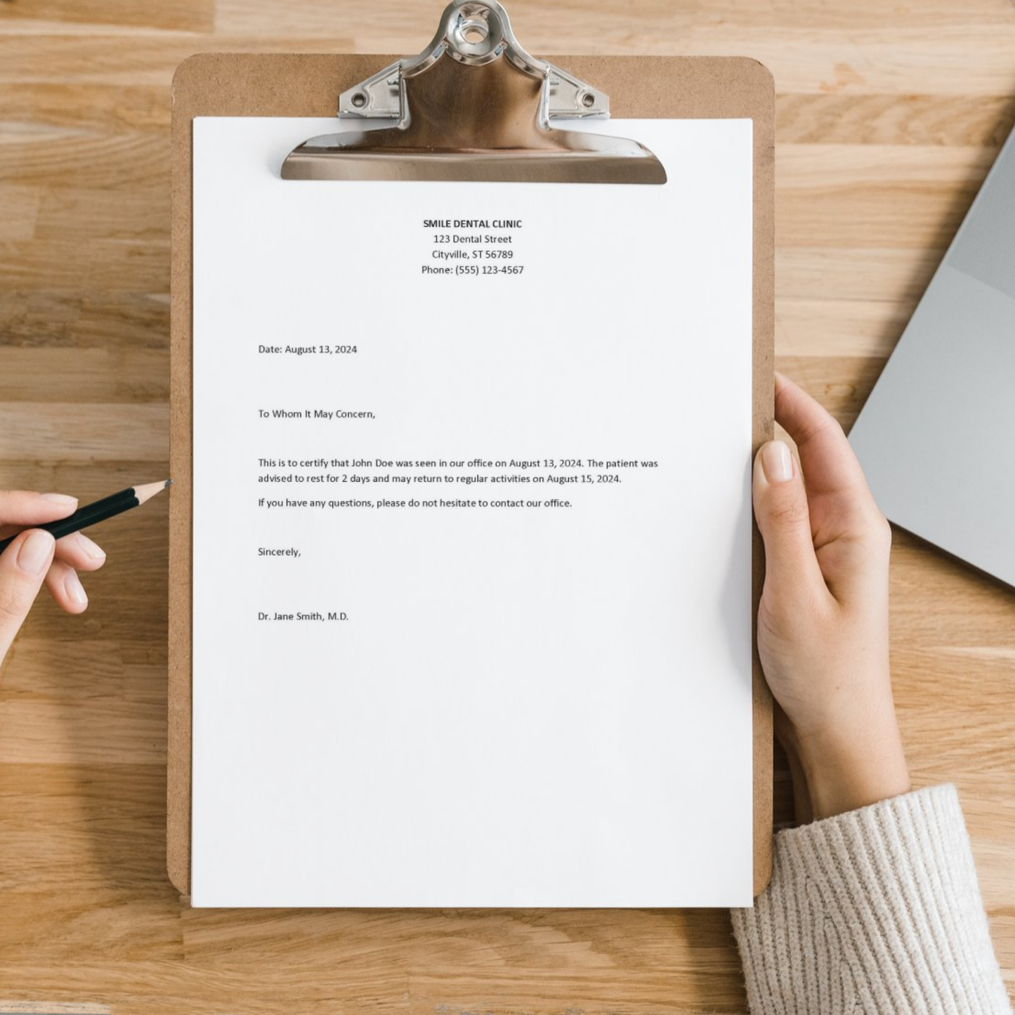 Editable Dentist Excuse Note for School | Orthodontic Medical Excuse Note Template