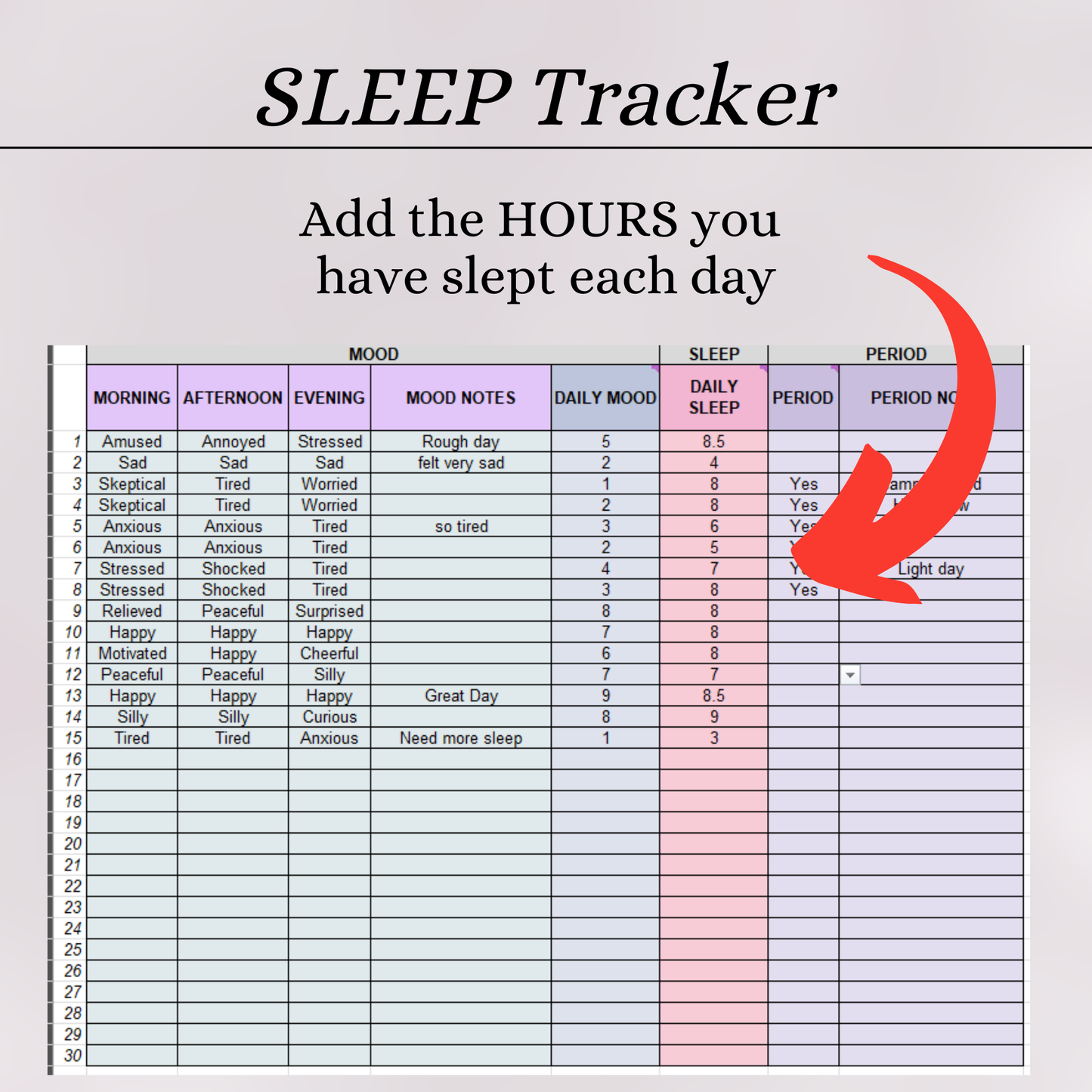 Mood Tracker (Excel)