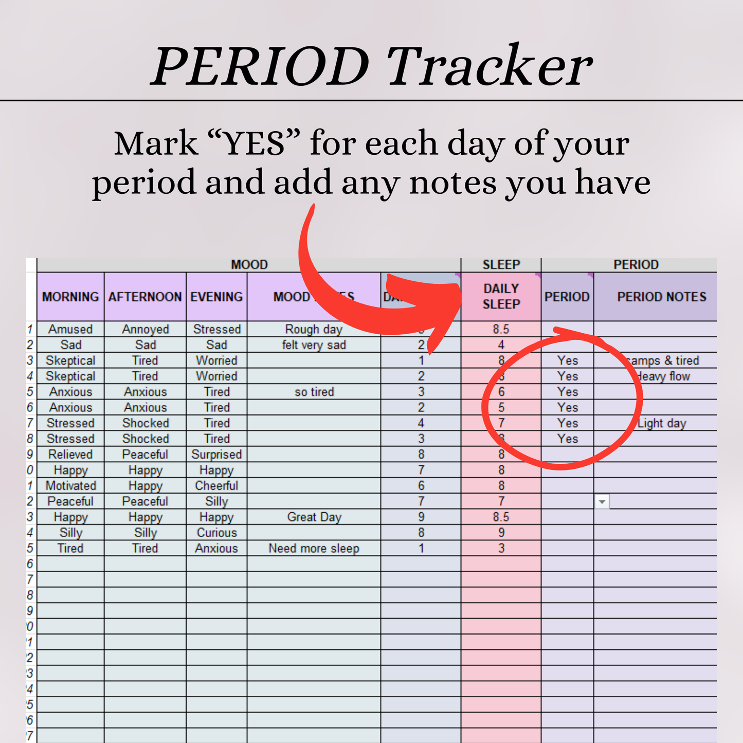 Mood Tracker (Excel)
