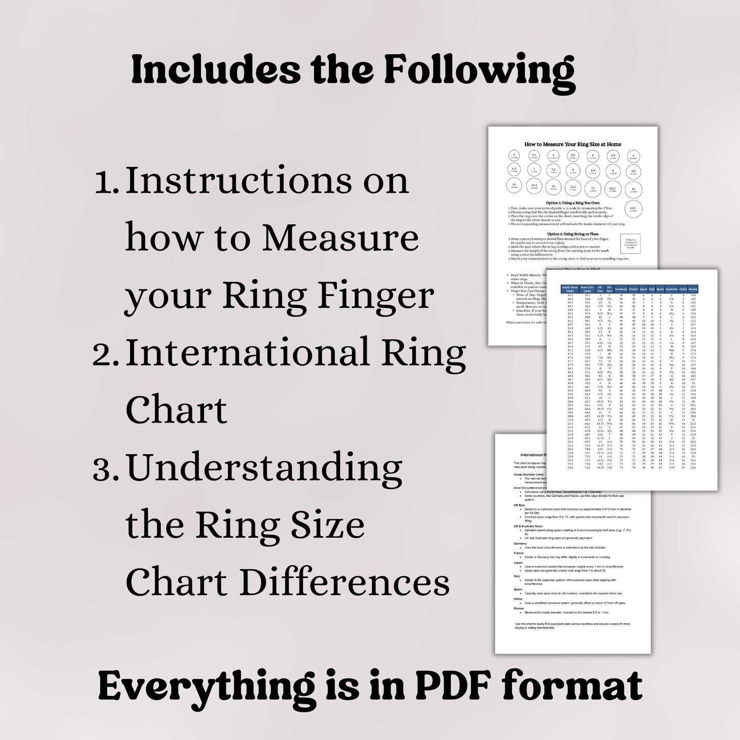 Printable Ring Size Conversion Chart | International Ring Size Guide
