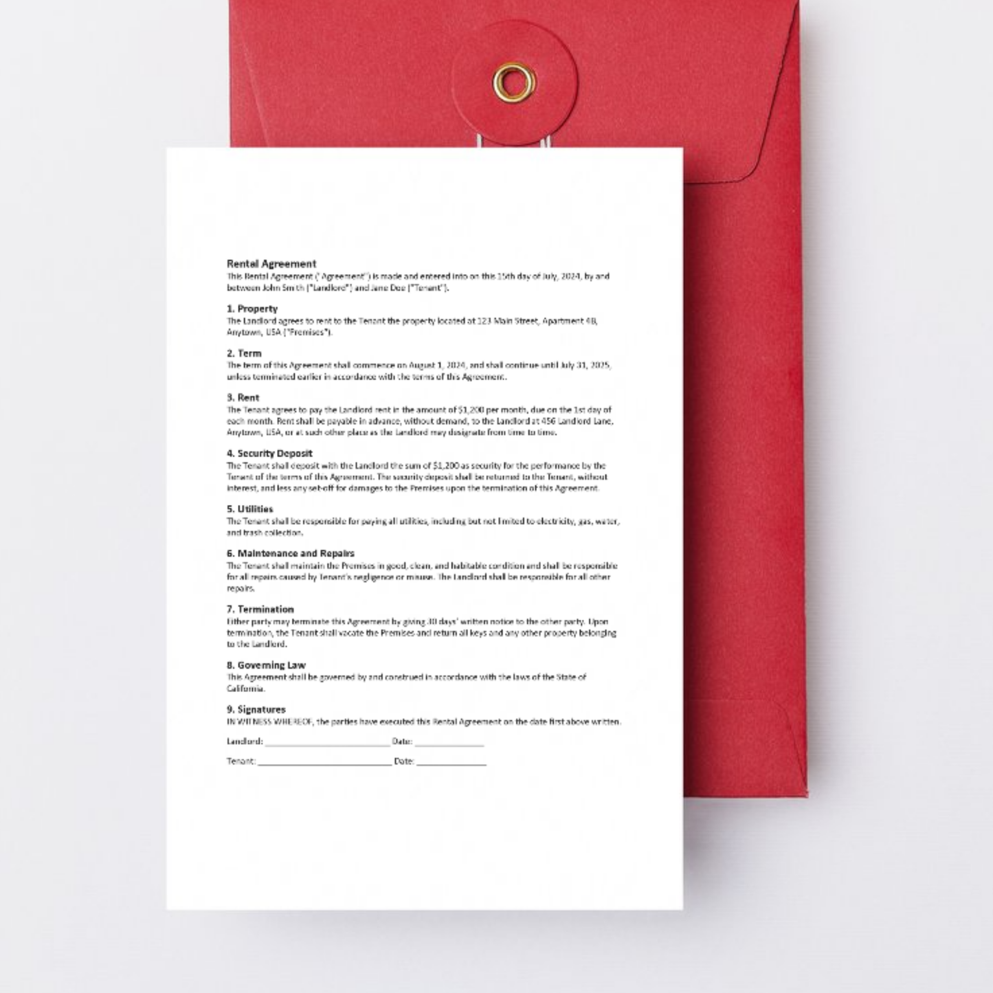 Rental Agreement (Word and Google Docs)