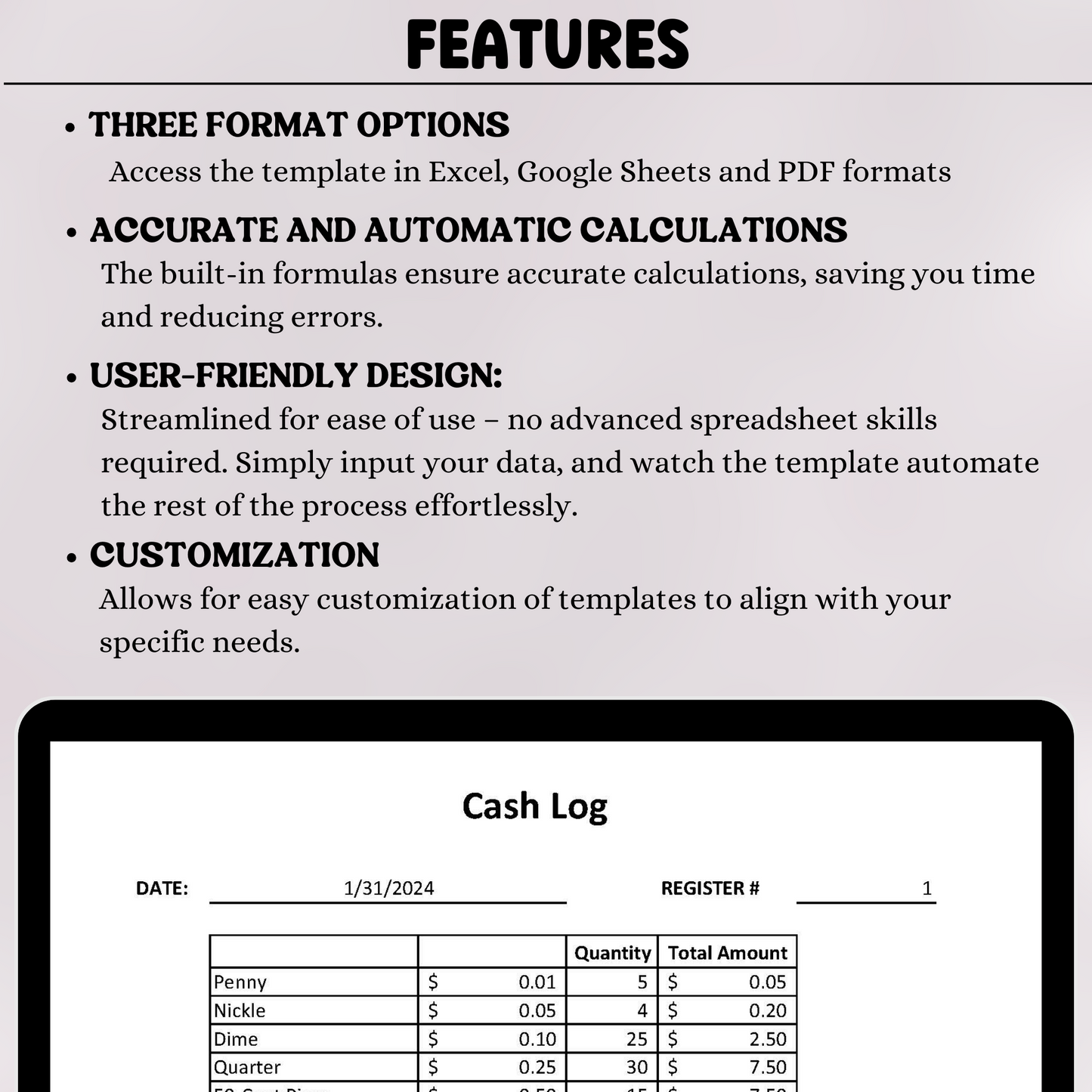 Cash Log Book