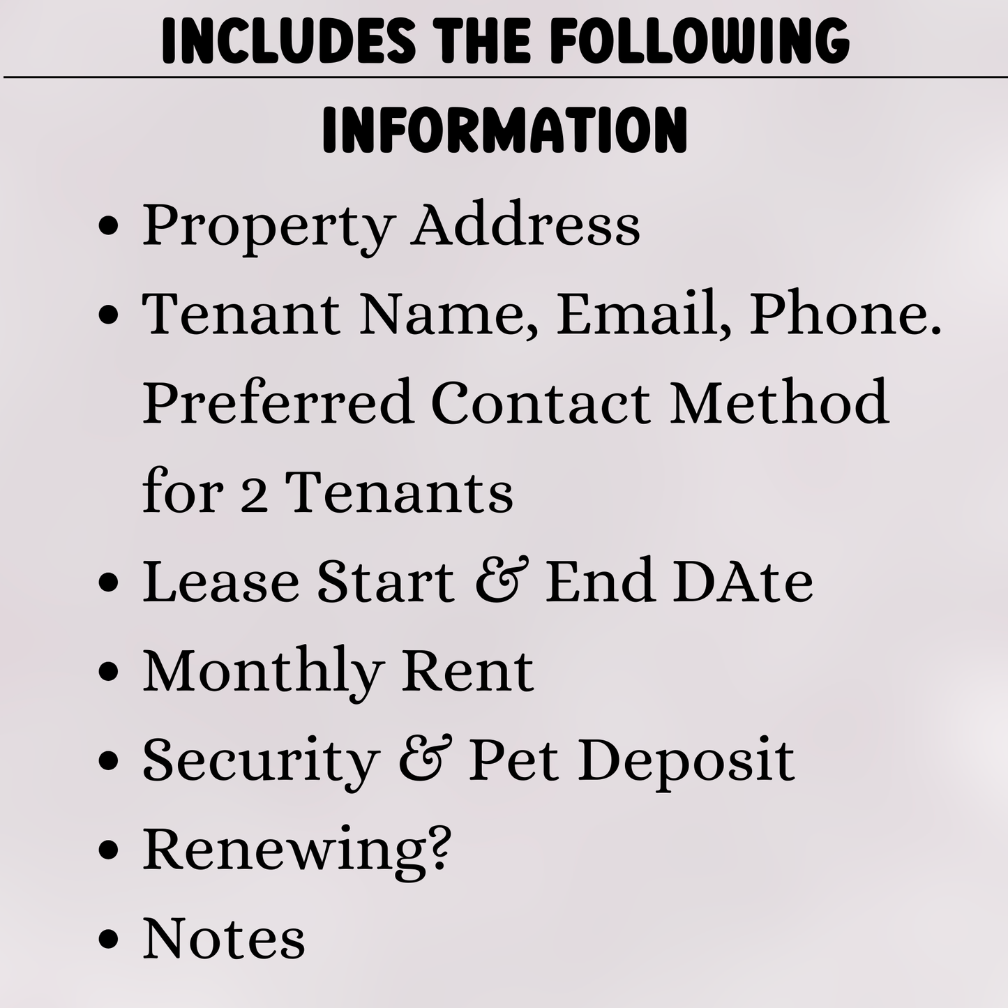Tenant Detail Log