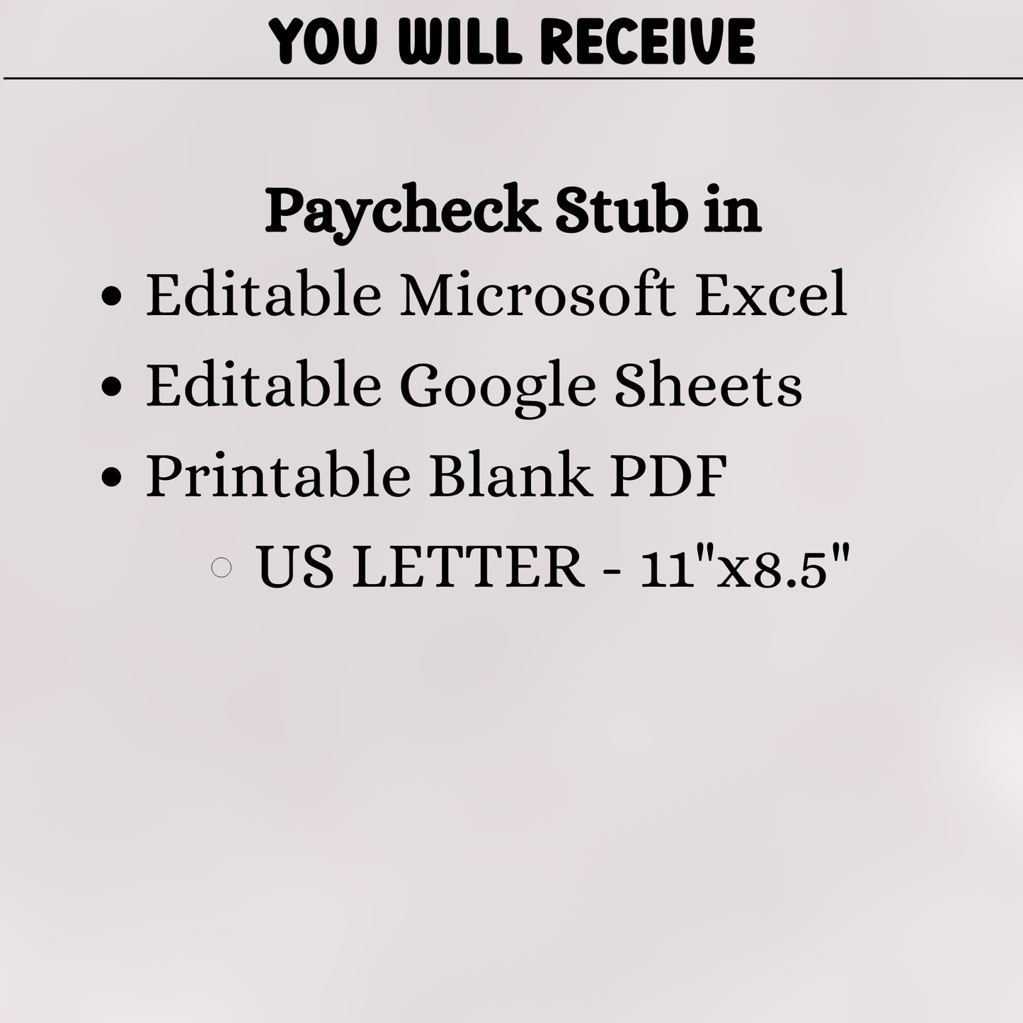 Editable Paycheck Stub Template