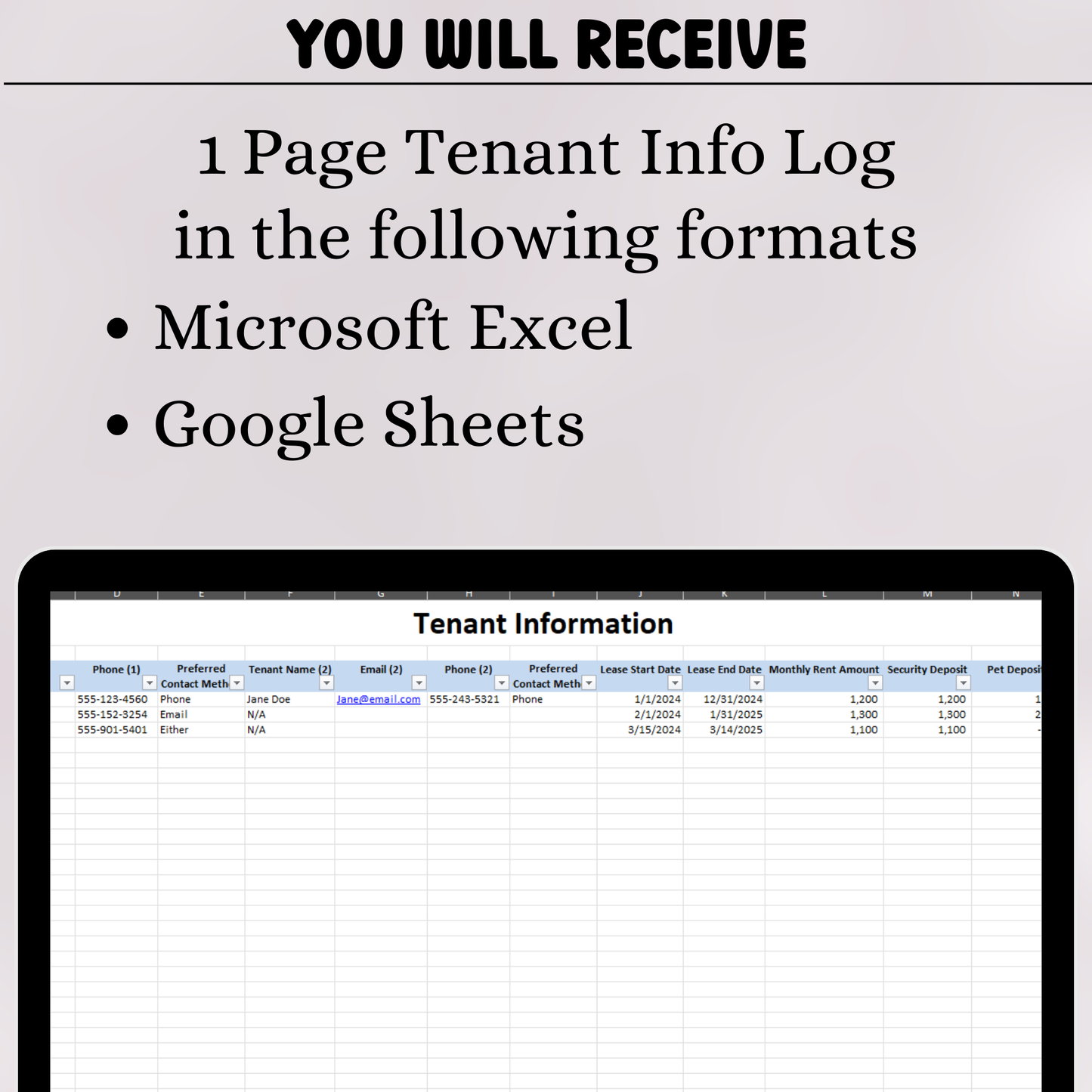 Tenant Detail Log