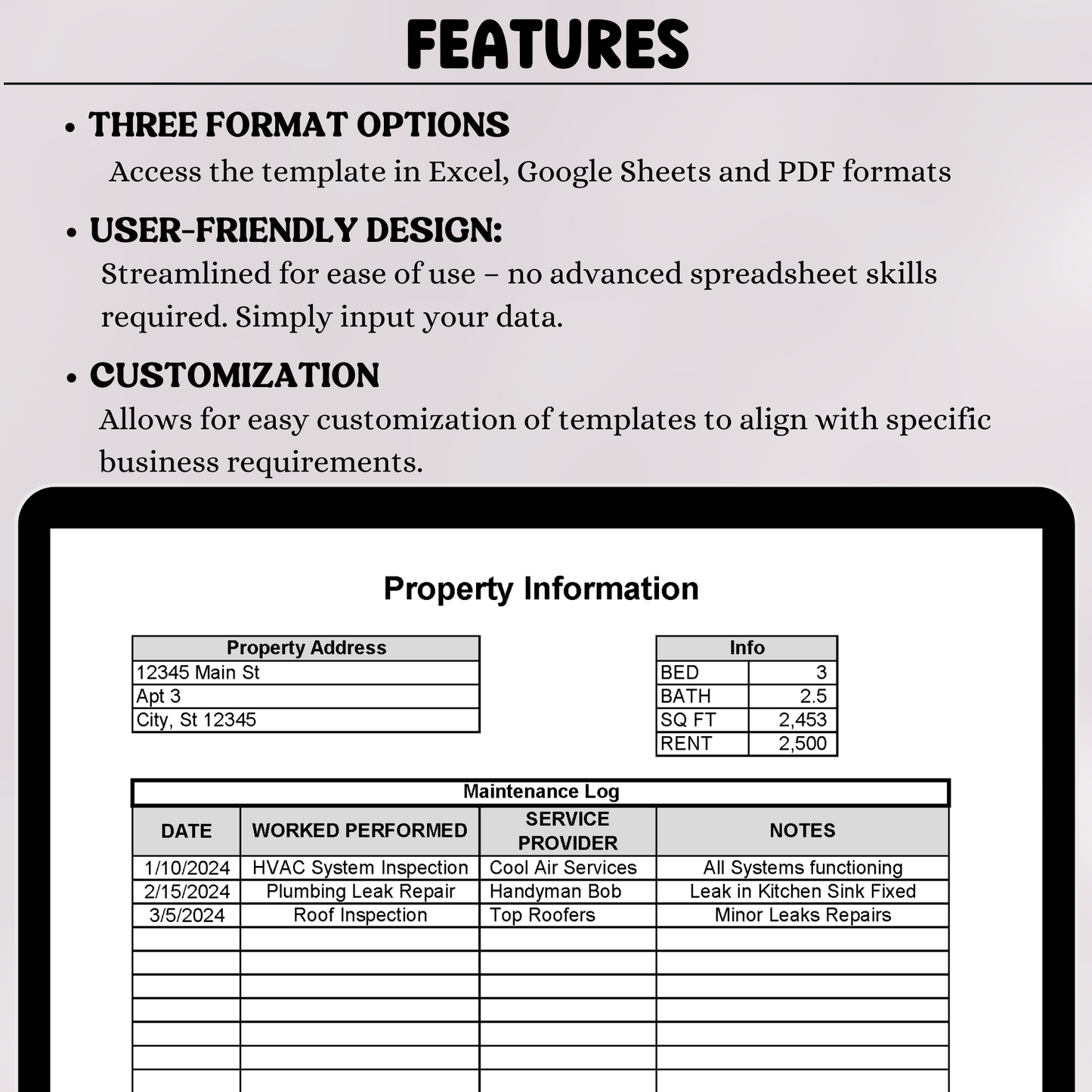 Rental Property Maintenance Log