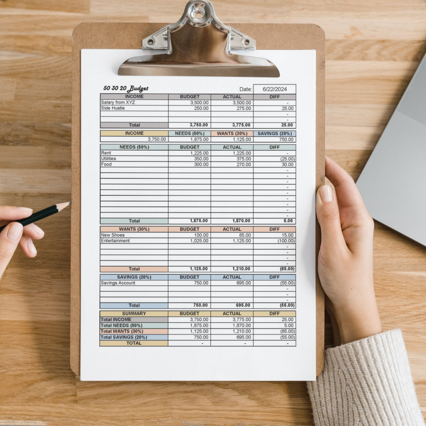 Printable Budget (Excel, Google Sheets, & PDF)