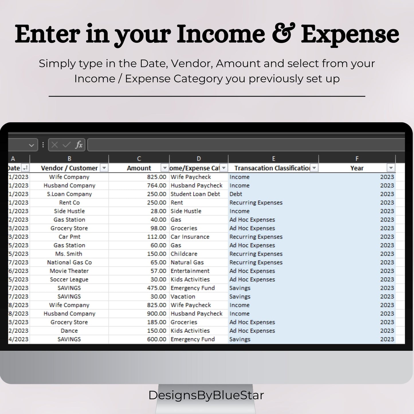 Weekly Budget Template (Excel)