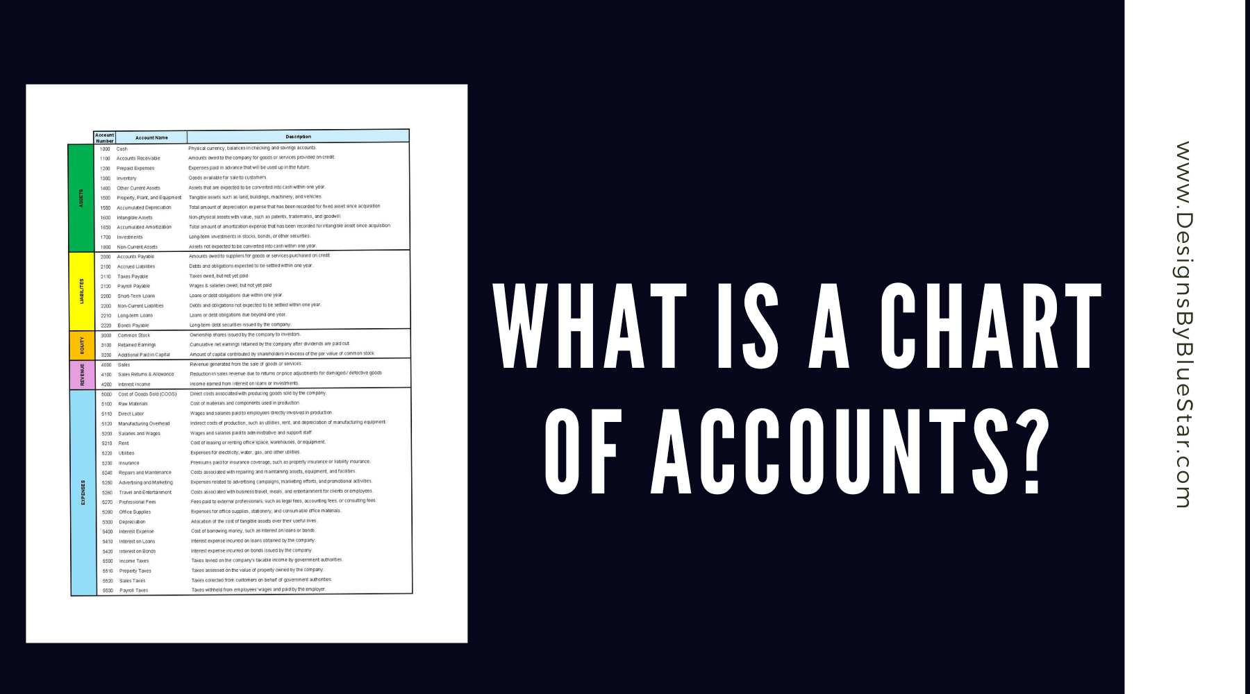 What's a Chart of Accounts & Why You Need One! – Designs By Blue Star