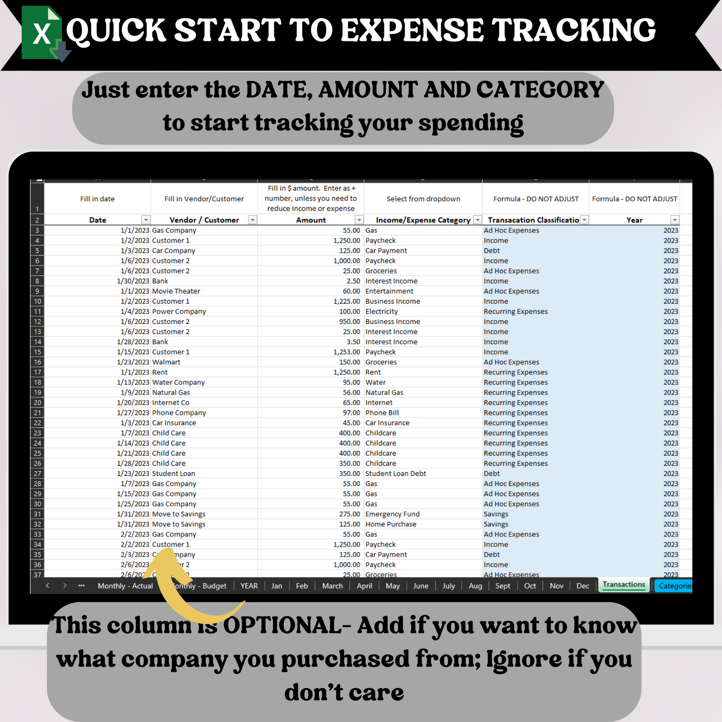 BUNDLE Personal Financial Statement with Budget Template (Excel)