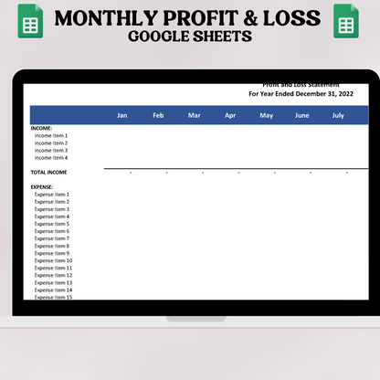 Monthly Profit & Loss (Google Sheets)