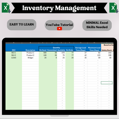 Inventory Management System for Stock Reorder based on Lead Time (Excel & Google Sheets)