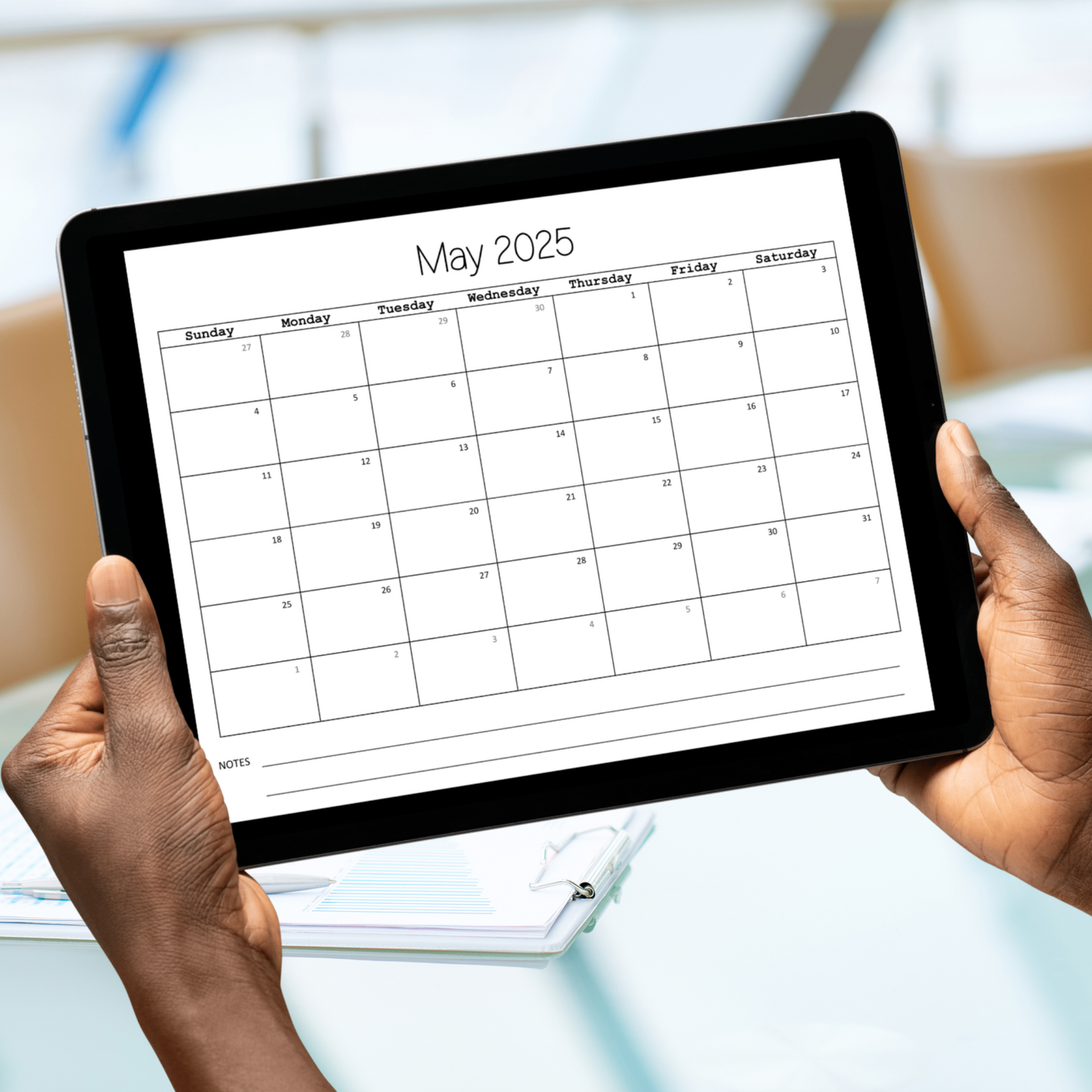 May 2025 Calendar Printable | Monthly Calendar Template | Minimalist Digital Download