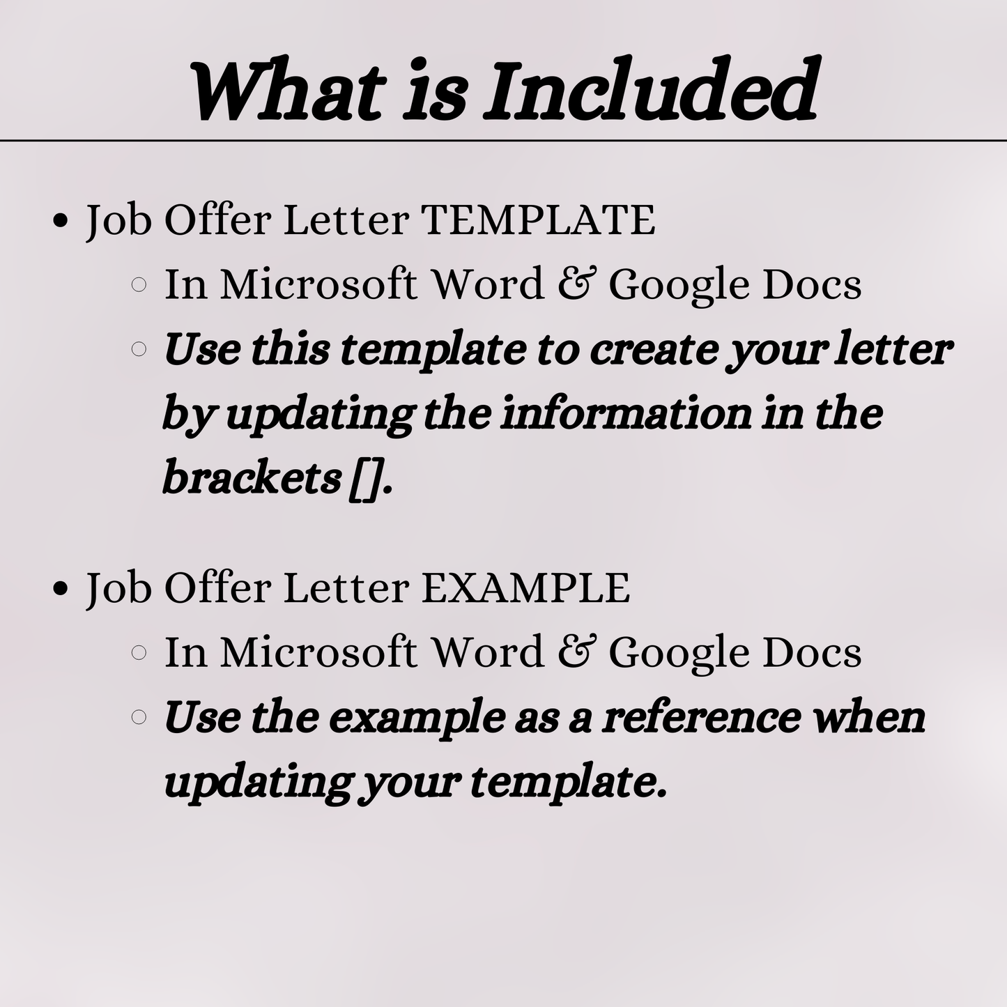Job Offer (Word and Google Docs)