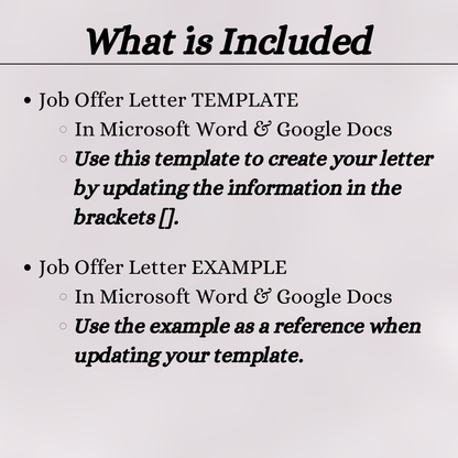 Job Offer (Word and Google Docs)