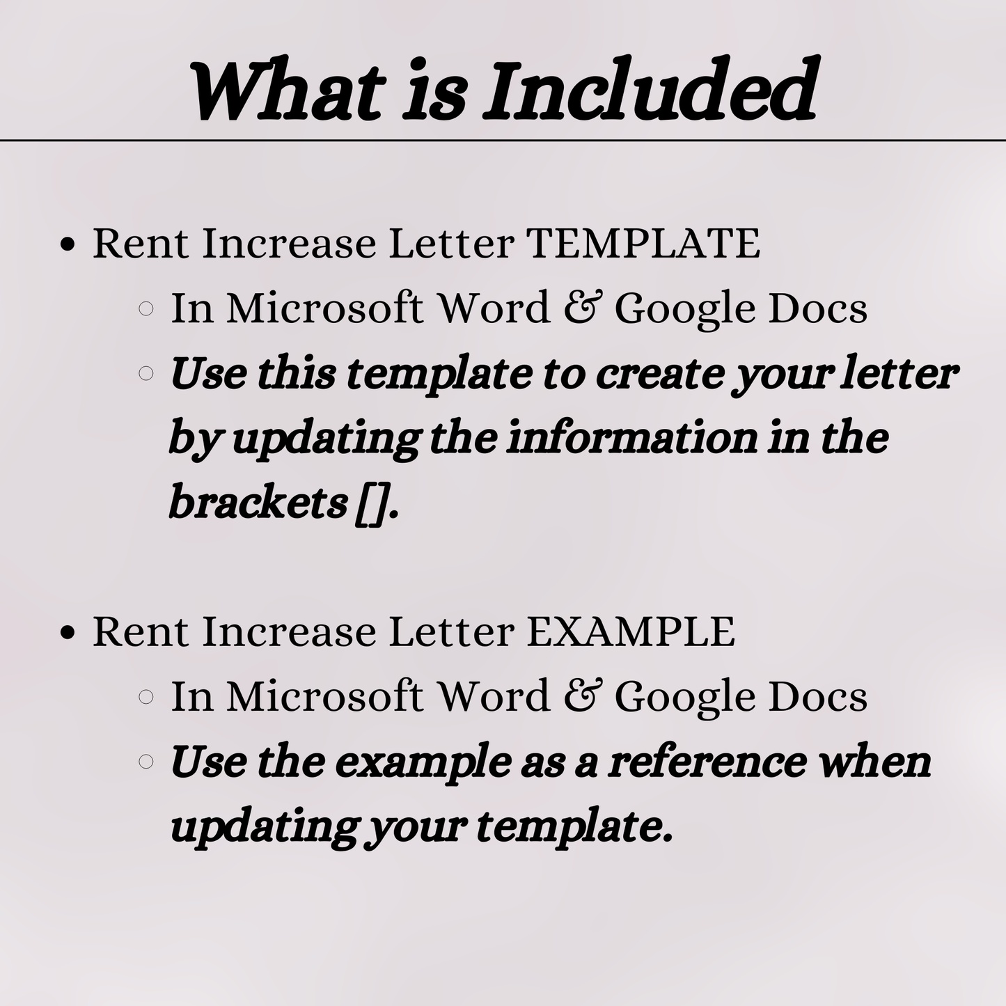 Rent Increase Letter (Word and Google Docs)