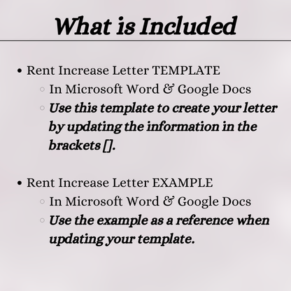 Rent Increase Letter (Word and Google Docs)