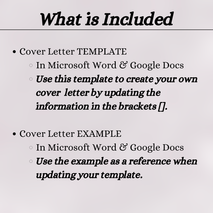 Cover Letter (Word and Google Docs)