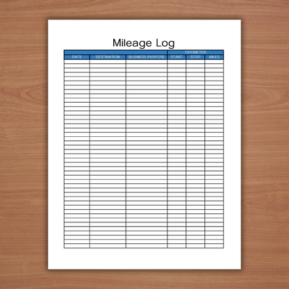 Mileage Log Book (Excel, Google Sheets, & PDF)