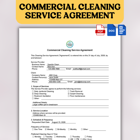 Commercial Cleaning Service Agreement