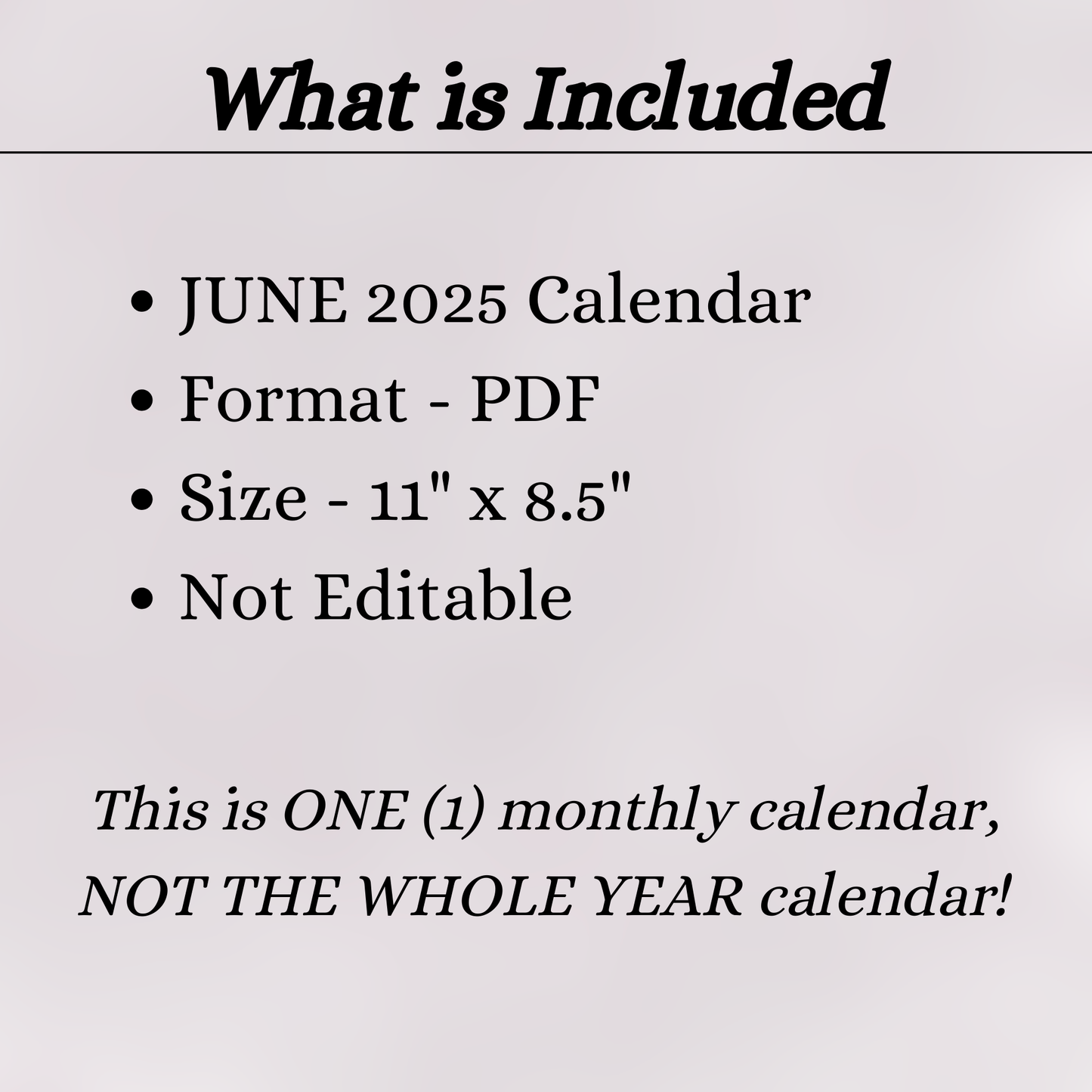 June 2025 Calendar Printable | Monthly Calendar Template | Minimalist Digital Download