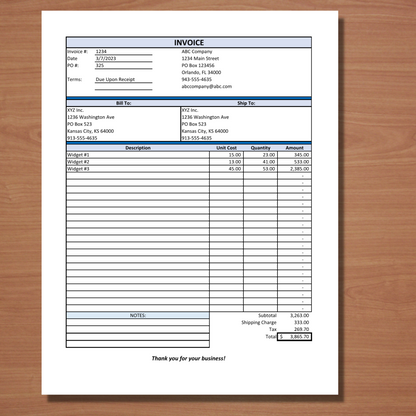 Invoice Template (Excel & PDF)