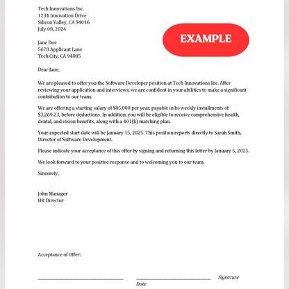 Job Offer (Word and Google Docs)