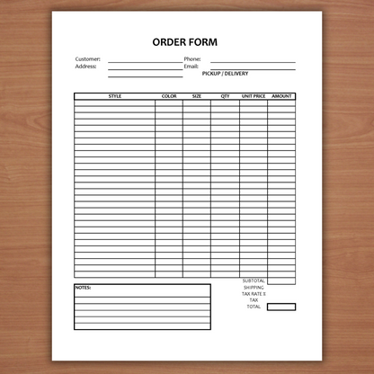 Order Form Template Version 1  (Google Sheets)
