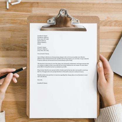 Rent Increase Letter (Word and Google Docs)