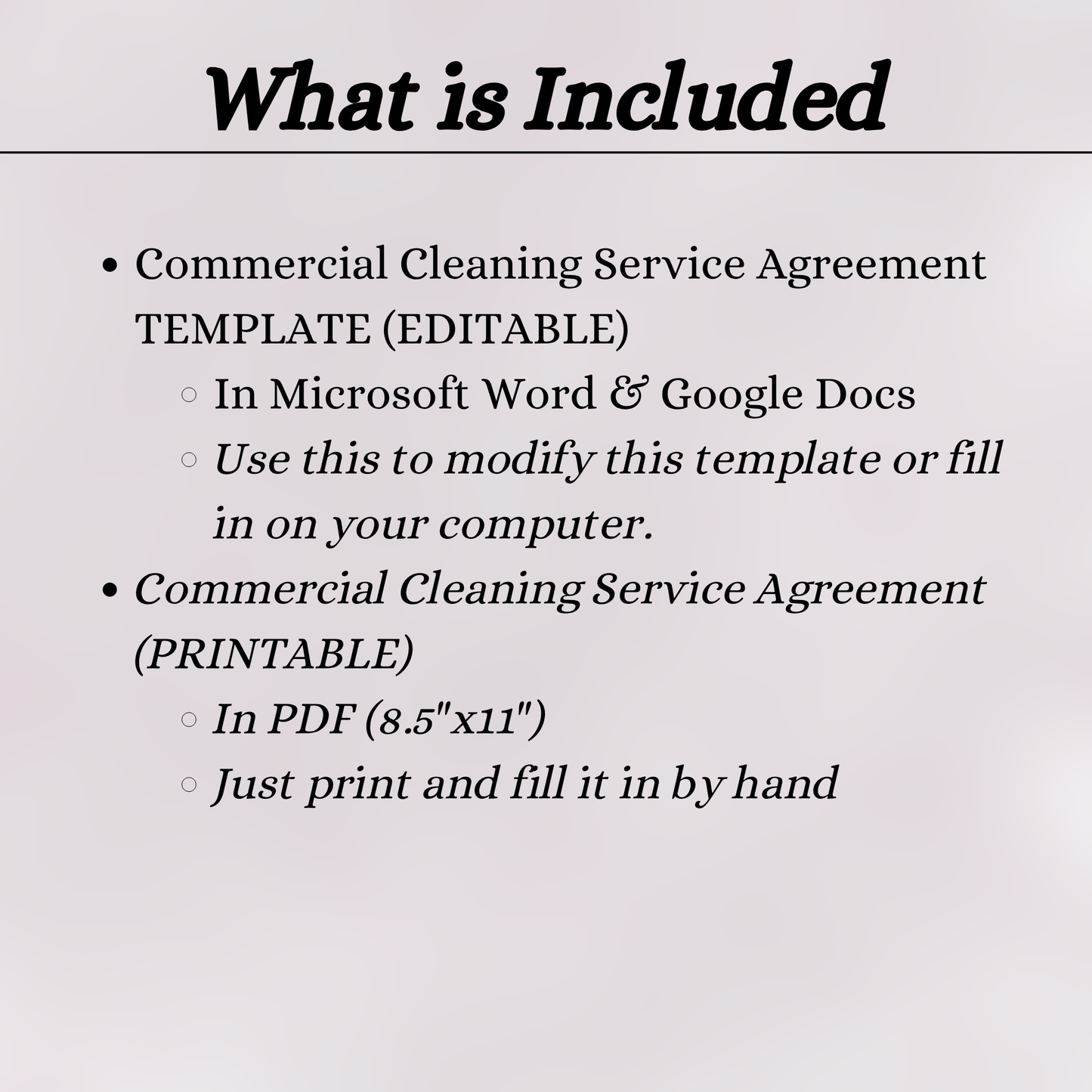 Commercial Cleaning Service Agreement