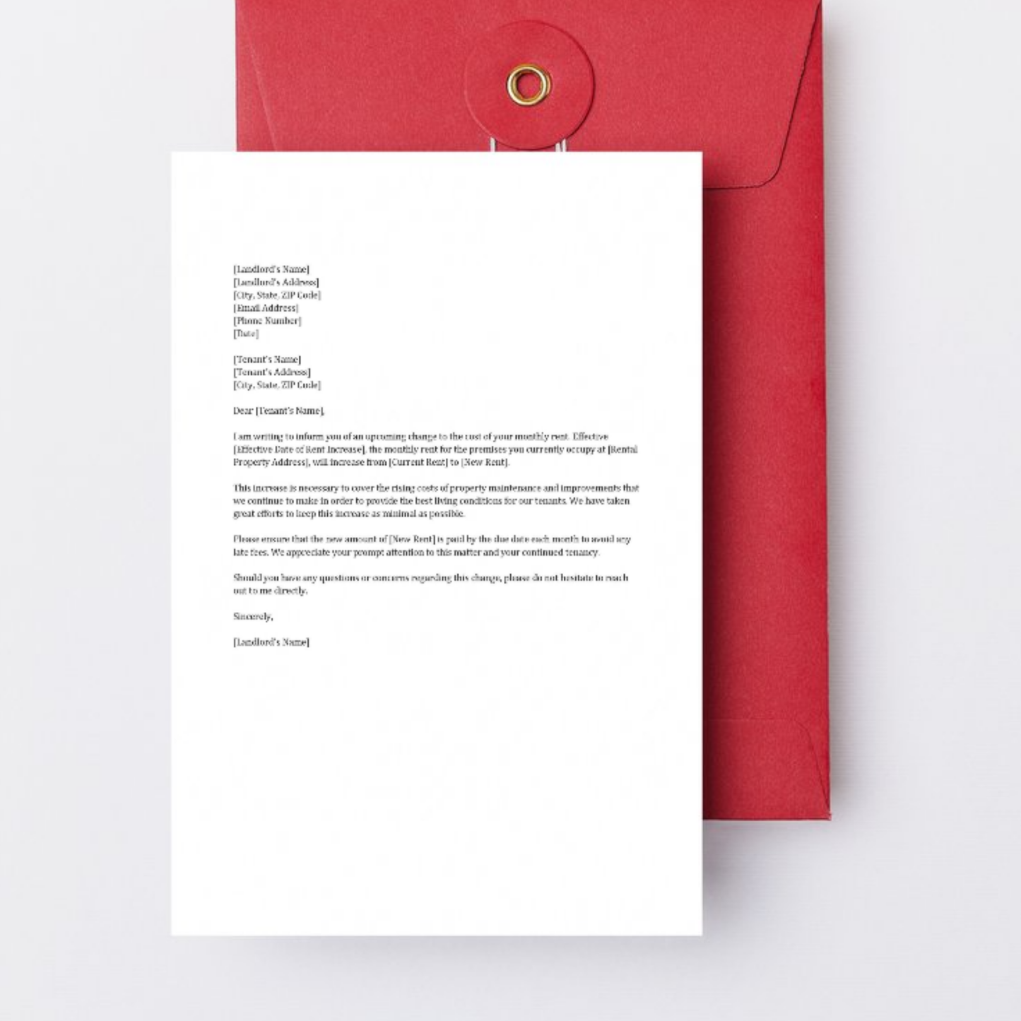 Rent Increase Letter (Word and Google Docs)