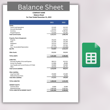 Financial Statement Template (Google Sheets)