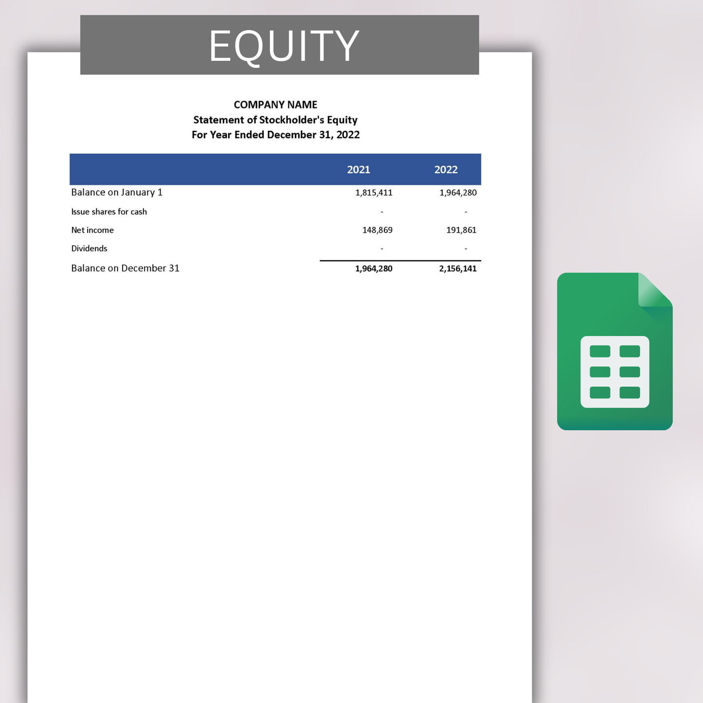 Financial Statement Template (Google Sheets)