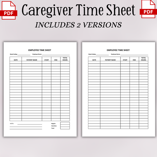 Employee Time Sheet (Caregiver Version)