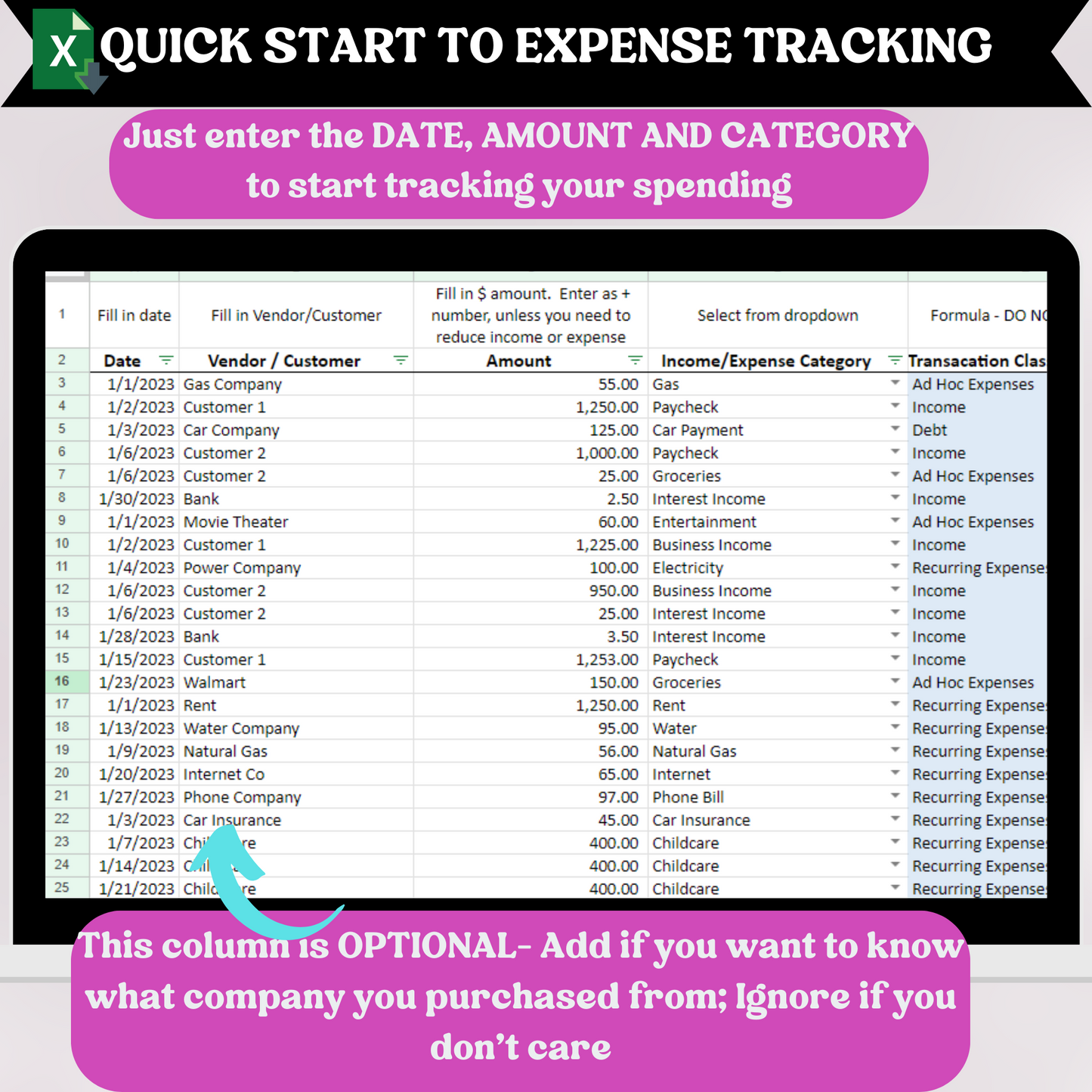 Premium Budget Pink Spreadsheet (Google Sheets)
