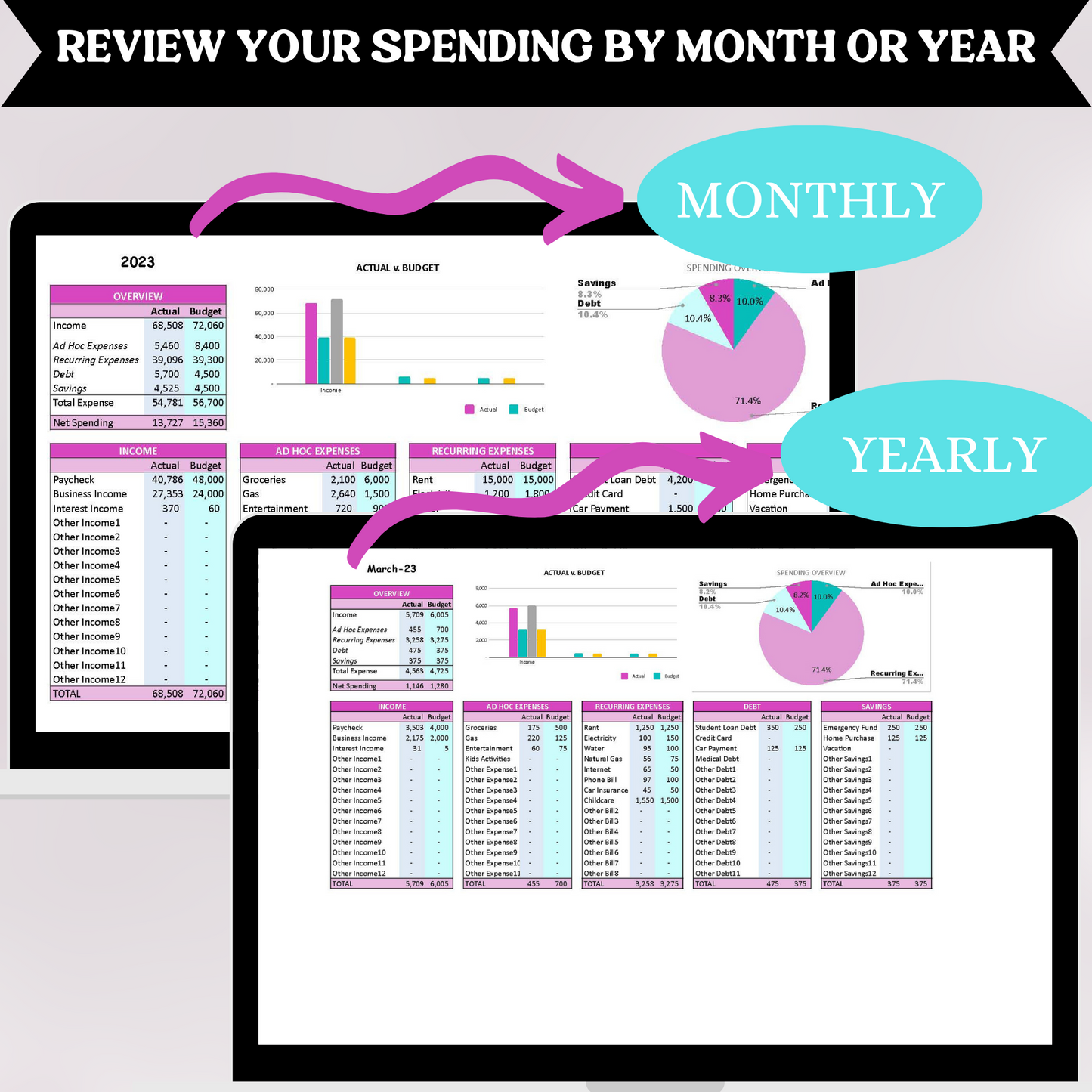 Premium Budget Pink Spreadsheet (Google Sheets)