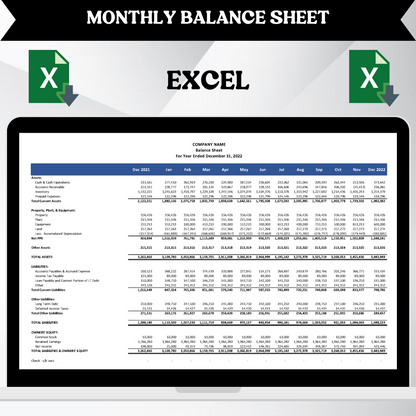 Monthly Balance Sheet (Excel)