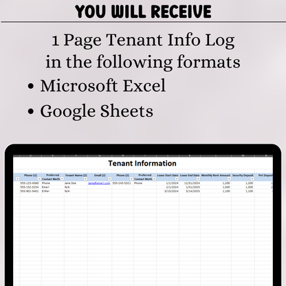 Tenant Detail Log