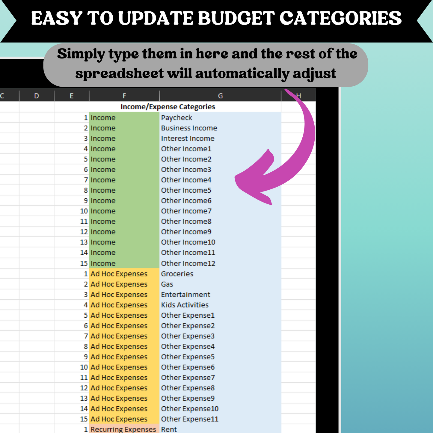 Premium Budget Pink Spreadsheet (Excel)