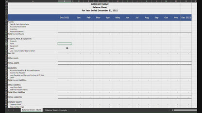 Monthly Balance Sheet (Excel)