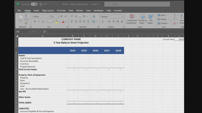 Balance Sheet Projection (Excel)