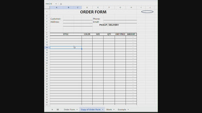 Order Form Template Version 1  (Google Sheets)